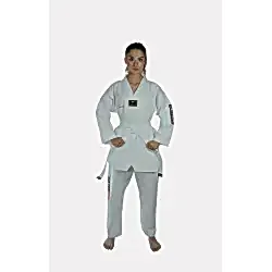 HAŞADO Taekwondo Beyaz Yaka Fitilli Acemi Elbise HAŞADO Taekwondo Beyaz Yaka Fitilli Acemi Elbise