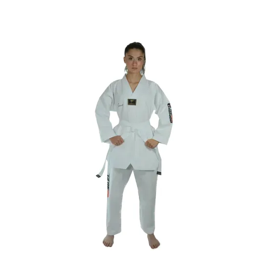 HAŞADO Taekwondo Beyaz Yaka Fitilli Acemi Elbise HAŞADO Taekwondo Beyaz Yaka Fitilli Acemi Elbise