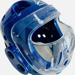 Arıma Taekwondo Camlı Kapalı Kask- Mavi