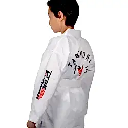HAŞADO Taekwondo Beyaz Yaka Fitilli Acemi Elbise
